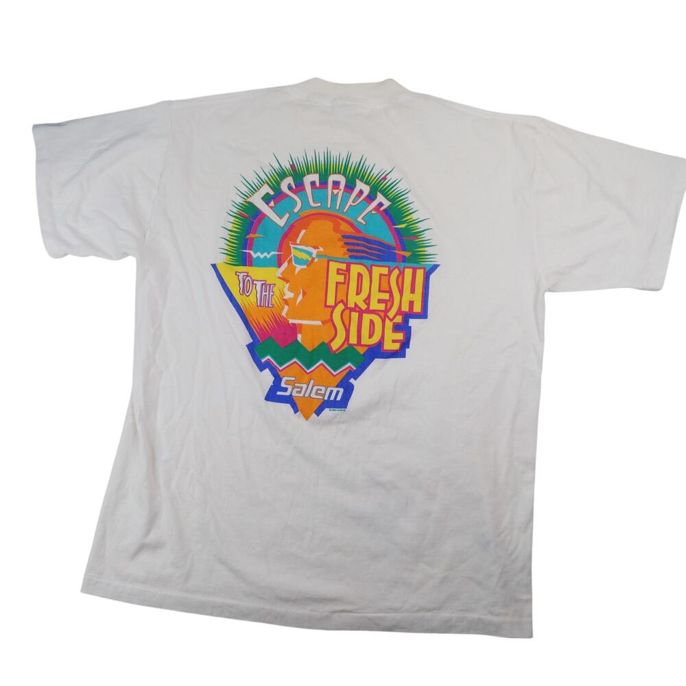 Vintage 1992 Salem Cigarettes Fresh Wrap Graphic Advertisement T Shirt